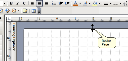 By holding Control on the edge of a page, resize arrows appear